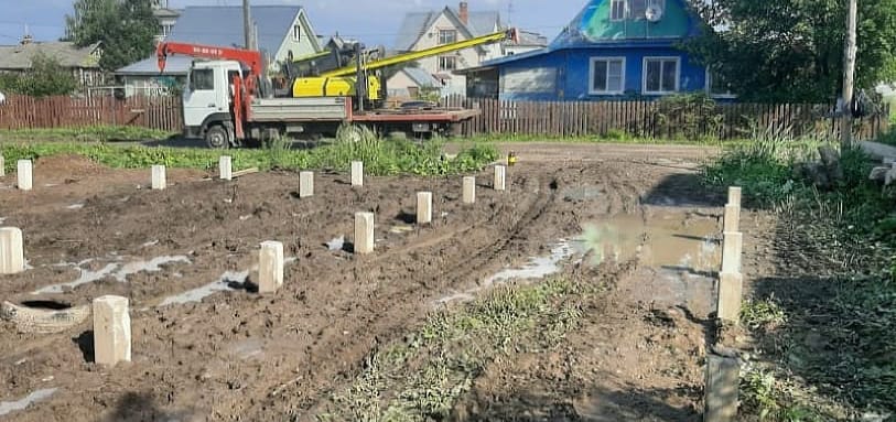 Фундамент на забивных ЖБ сваях