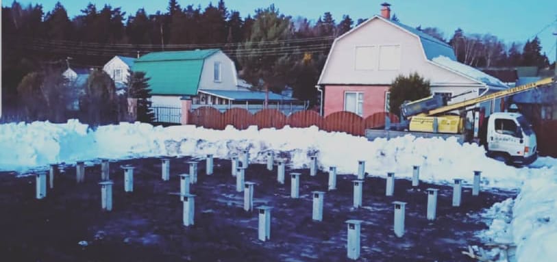 Фундамент на забивных ЖБ сваях