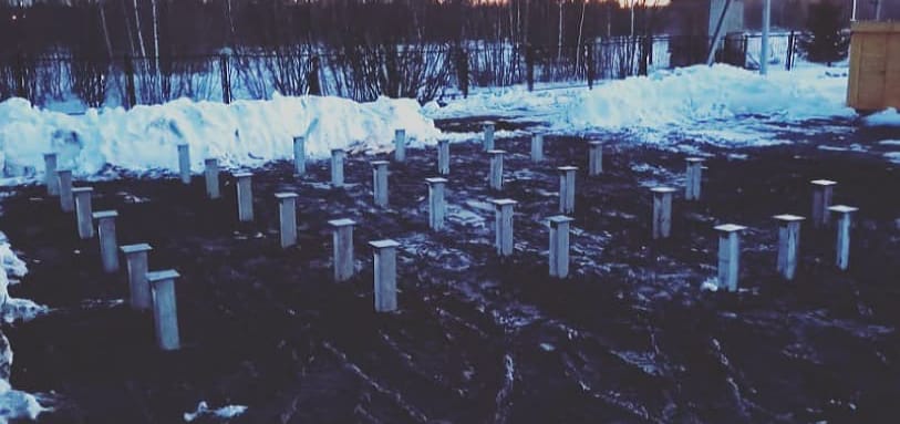 Фундамент на забивных ЖБ сваях