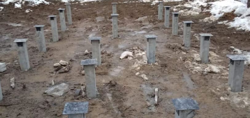 Фундамент на забивных ЖБ сваях