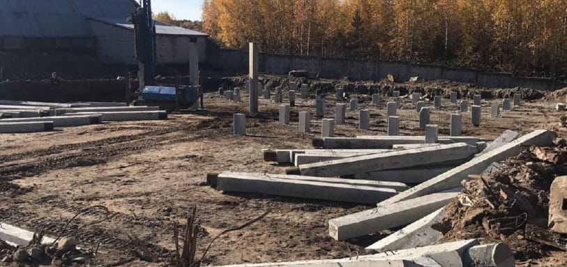 Фундамент на забивных ЖБ сваях