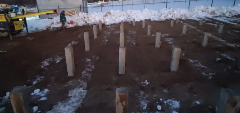 Фундамент на забивных ЖБ сваях