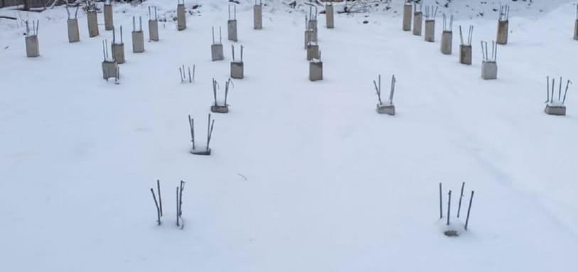 Фундамент на забивных ЖБ сваях